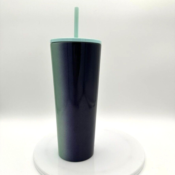 New Starbucks Holiday 2020 Venti Stainless Steel Cold Tumbler Purple Green Beach - Picture 4 of 7